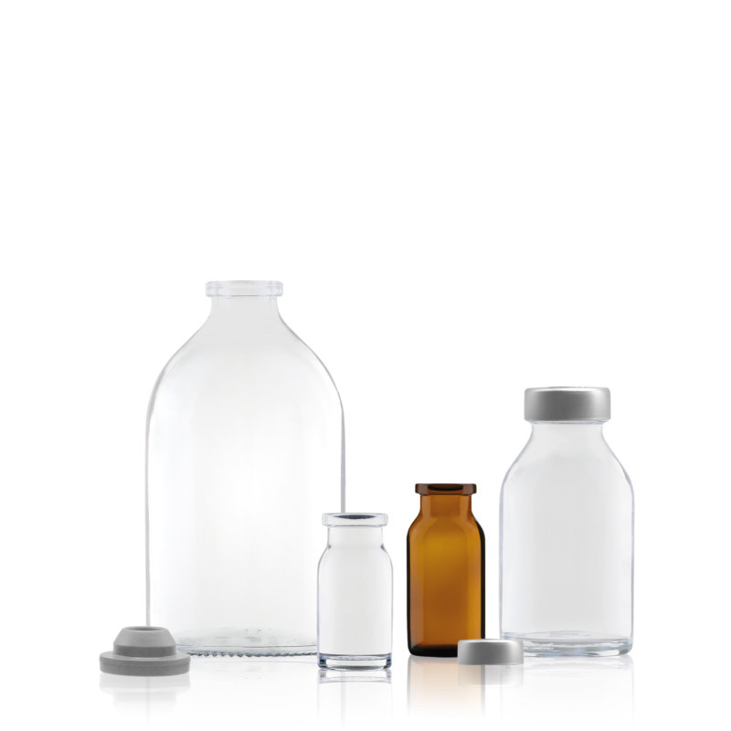 Stoelzle pharmaceutical injection vials in clear and amber glass