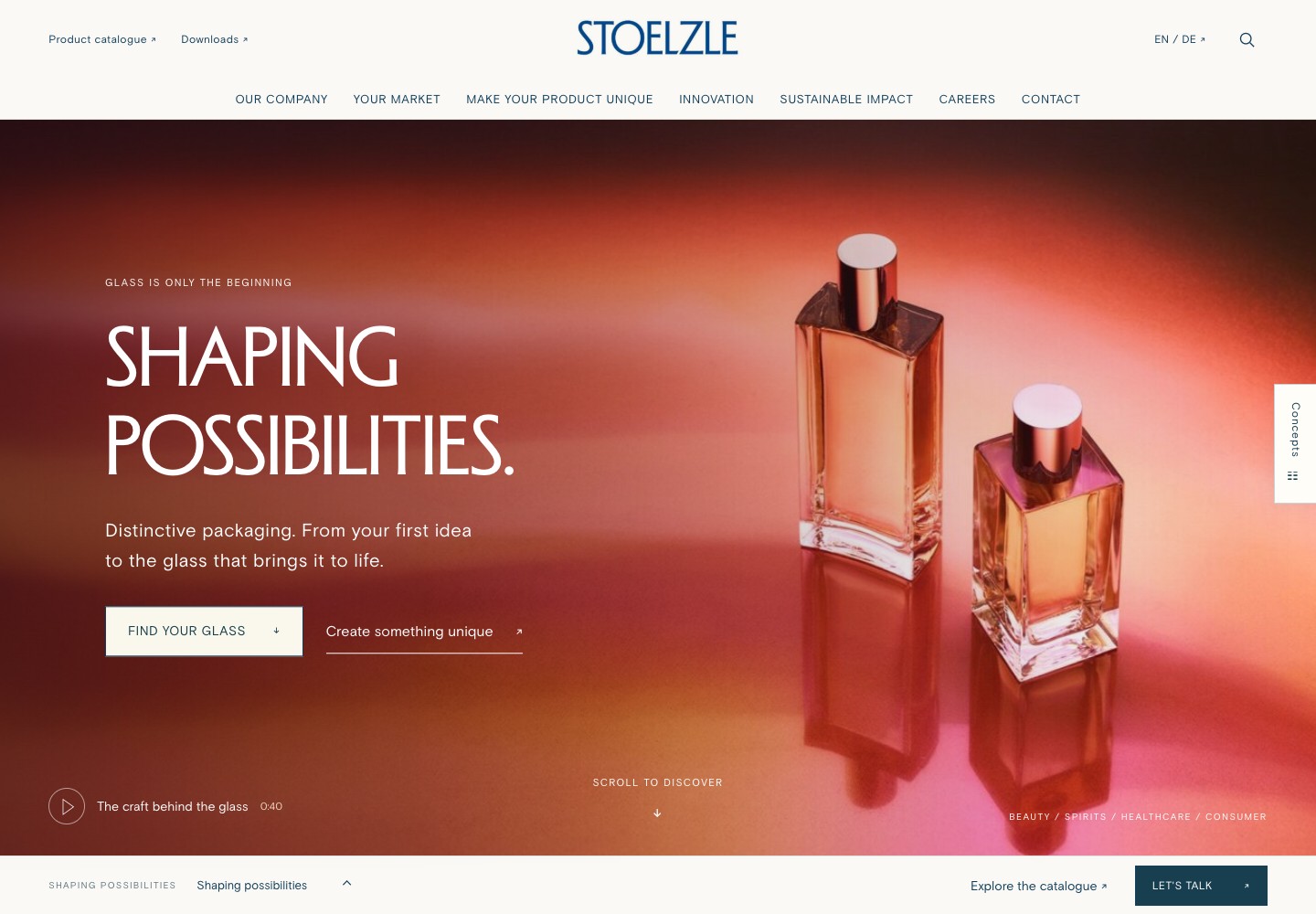 Shaping Possibilities: product photography beside clear catalogue and bespoke project paths