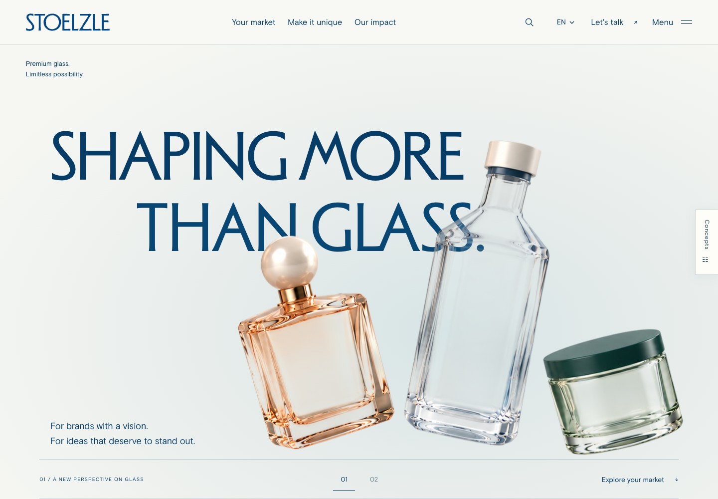 Stoelzle glass perfume packaging